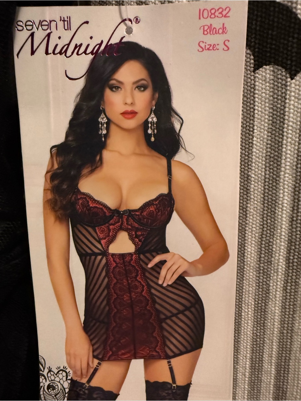 Seven 'til Midnight Black & Red Lace Chemise - S